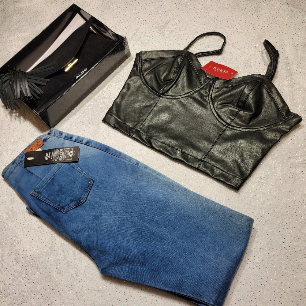 Leather crop top